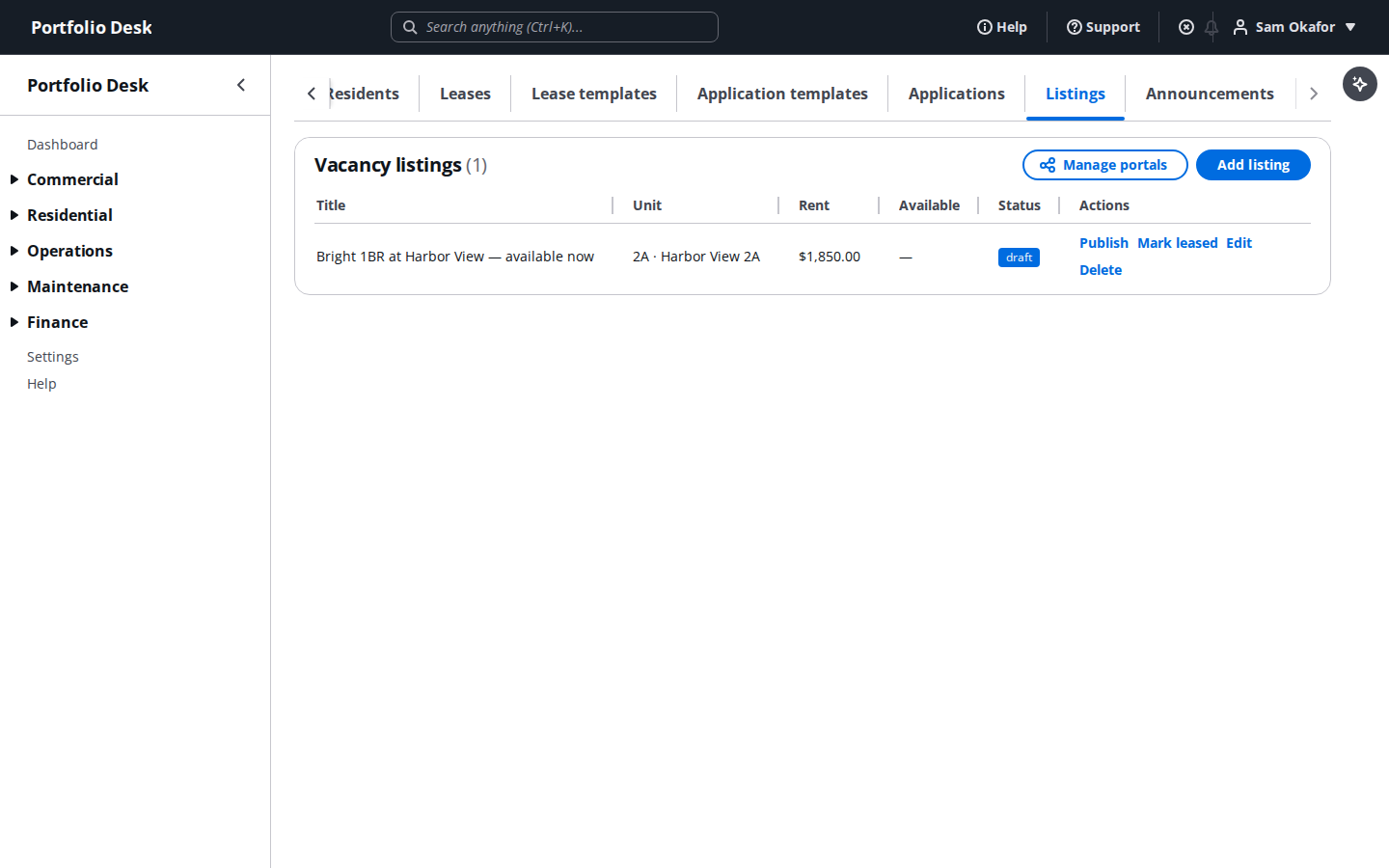 Vacancy listing marketing pages